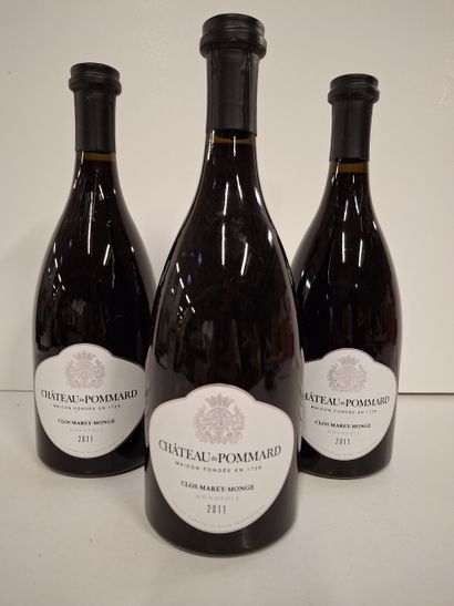 3 Bottles Château de Pommard 2011 Clos Marey-Monge...
