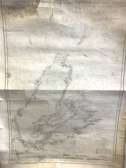 Ensemble de 4 cartes marines à usage des...