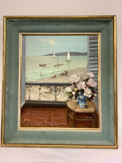 Marcel DYF, (1899-1985) Fenêtre sur plage,...