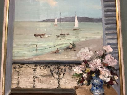 Marcel DYF, (1899-1985) Fenêtre sur plage,...
