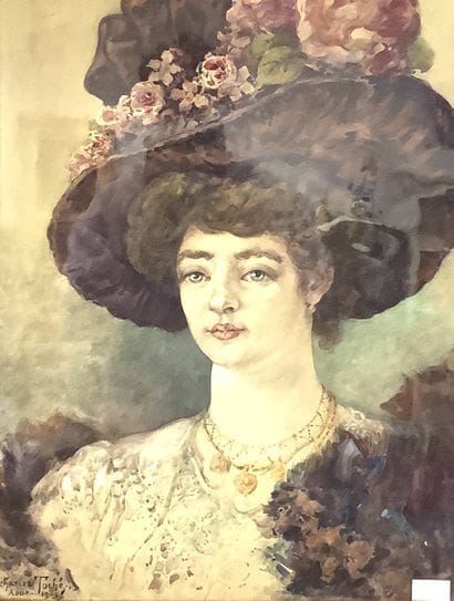 Charles Toché (1851-1916) : grande aquarelle...