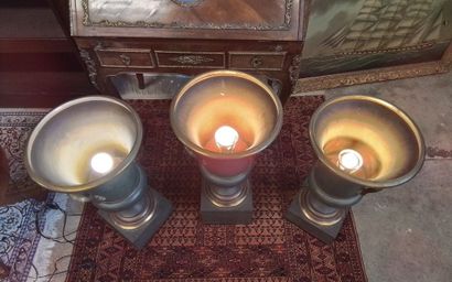 Suite de 3 grandes lampes style Médicis en...