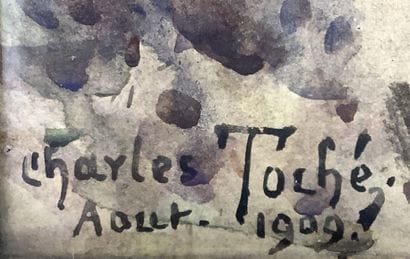 Charles Toché (1851-1916) : grande aquarelle...