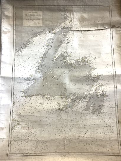 Ensemble de 4 cartes marines à usage des...