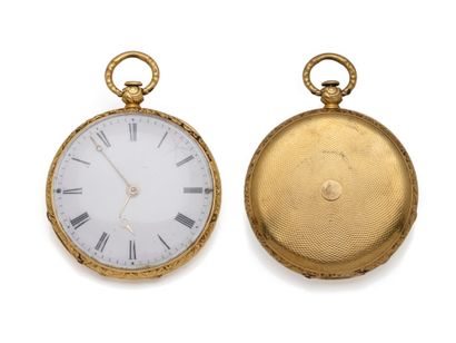 Montre de poche en or 750 millièmes, cadran...