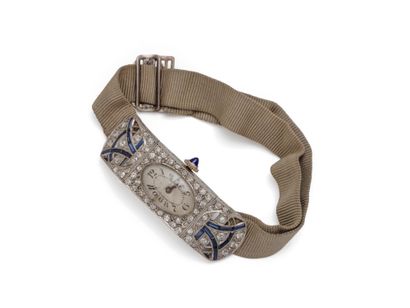 Montre bracelet de dame en platine 850 et...