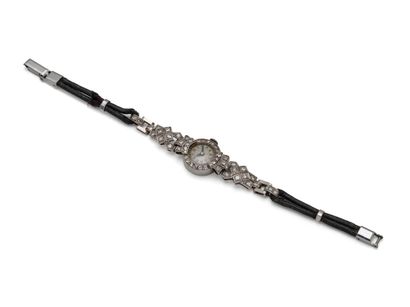 Montre bracelet de dame en platine 850 millièmes,...