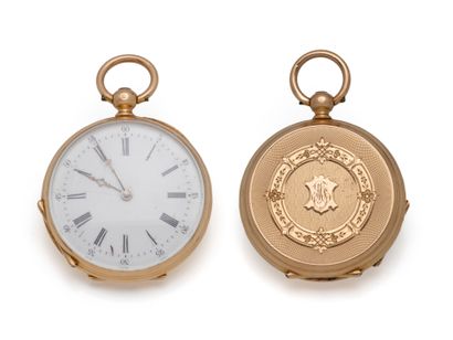 Petite montre de poche en or 750 millièmes,...