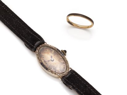 Montre bracelet de dame en or gris 750 millièmes,...