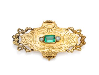 Broche en or 585 millièmes estampé, ornée...