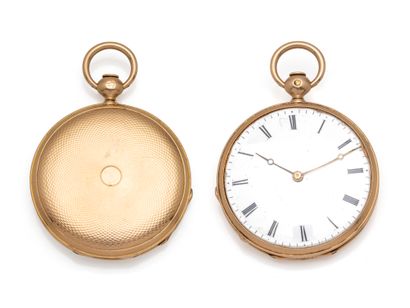 Petite montre de poche en or 750 millièmes,...