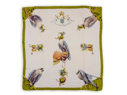HERMÈS ''Fauconnerie Royal déduit'' silk...