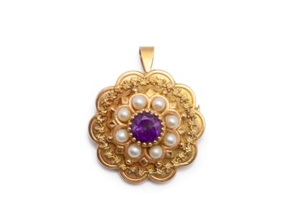 Broche pendentif en or 750 millièmes, de...