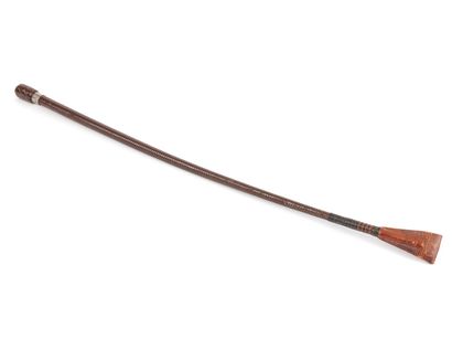 HERMÈS PARIS
Cocoa plaited leather badine,...