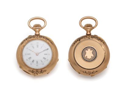 Petite montre de poche en or 750 millièmes,...