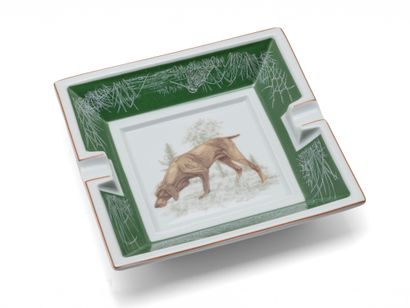 HERMES ''GERMAN BRAQUE
Square porcelain ashtray....