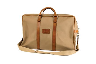 LANCEL
Camel canvas and leather travel bag...