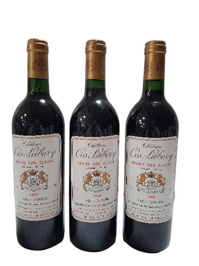 3 Bouteilles Château Cos Labory 1988 Grand...