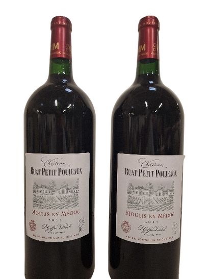 2 Magnums 150cl Poujeaux Moulis Ruat Petit...