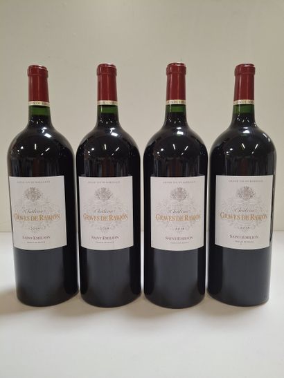 4 Magnums Saint Emilion, 2018 Château Graves...