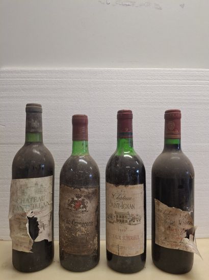 Lot de 4 bouteilles:
1 Château Hanteillan...