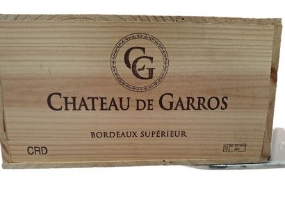 12 Château Garros 2020 caisse bois d’origine...