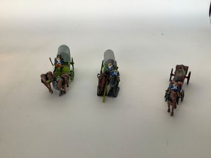 Ensemble de soldat et de chevaux faisant...