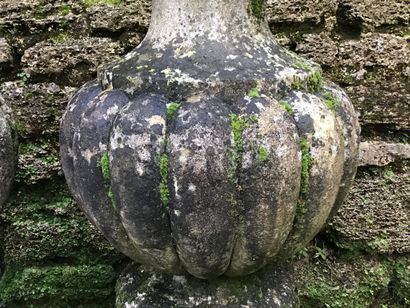 Pair of decorative basins in reconstituted...