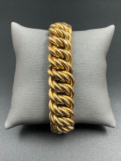 Bracelet en or jaune 750 millièmes, mailles...