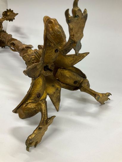 a bronze candlestick, six candles. Late 19th...