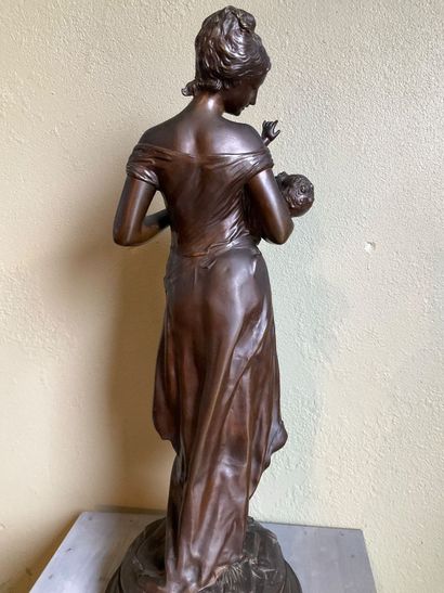 Mother and child. Bronze by Auguste Moreau....