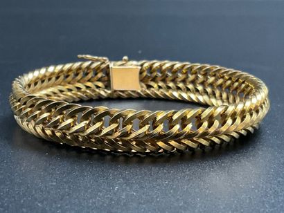 Bracelet en or jaune 750 millièmes, mailles...