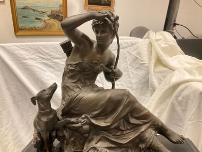 A RICHARD, Diane chasseresse, large marble...