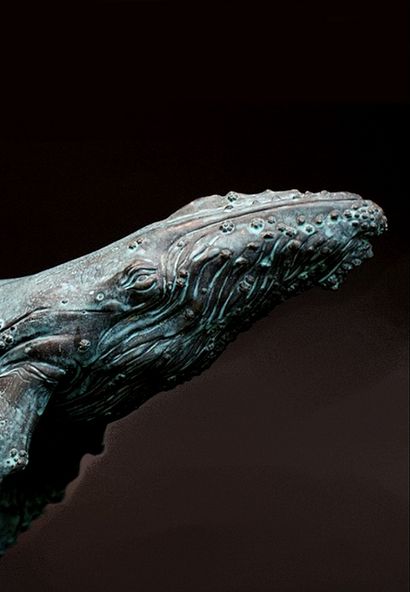 RUCHOS (XXème) - Large modern bronze figure...