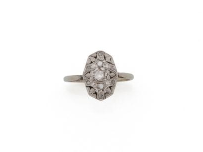 Bague en or 750 et platine 850 millièmes,...