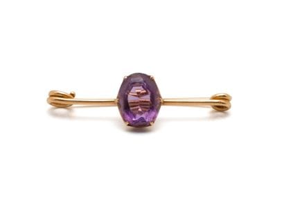 Broche épingle à nourrice en or 585 millièmes,...