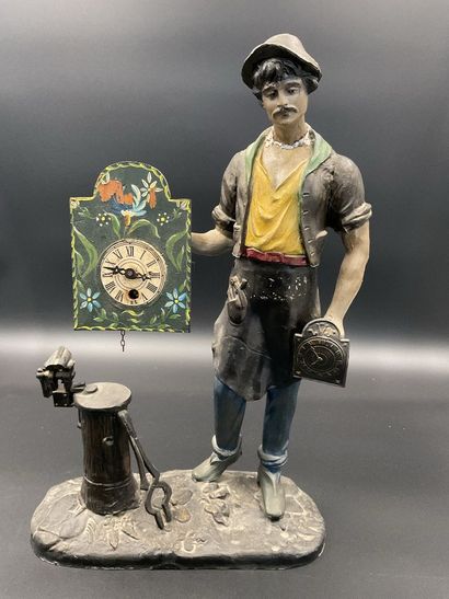 Artisan colporteur d’horloge, vers 1900,...