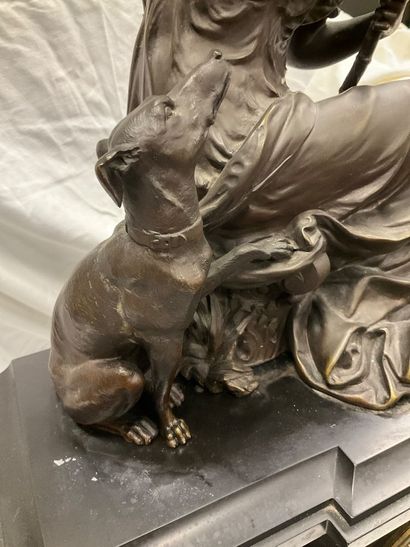 A RICHARD, Diane chasseresse, large marble...