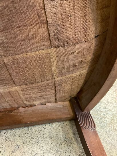 Pair of Empire style armchairs, decorated...