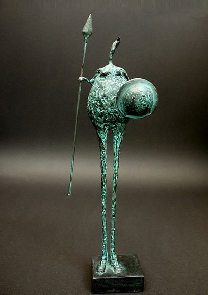 MODERN ART: RUCHOS - Green patina bronze...