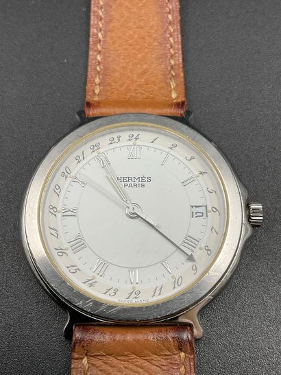 HERMÈS - Carrick GMT, montre bracelet Hermes...