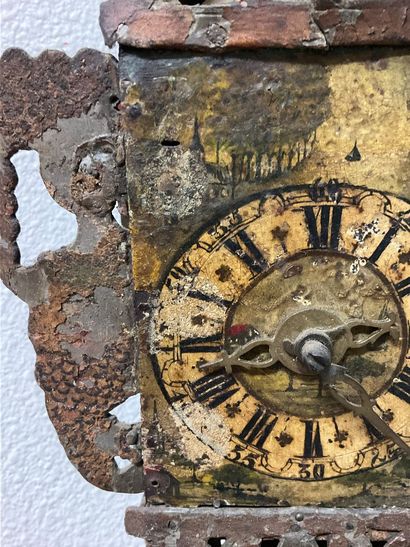 Horloge murale Frisonne (Pays-Bas) XIXe siècle.
Décor...