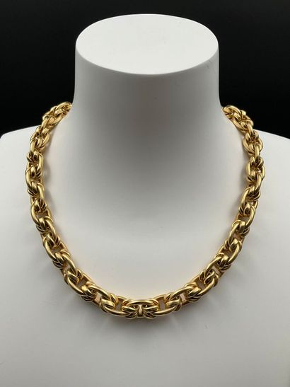 Collier en or jaune 750 millièmes, mailles...