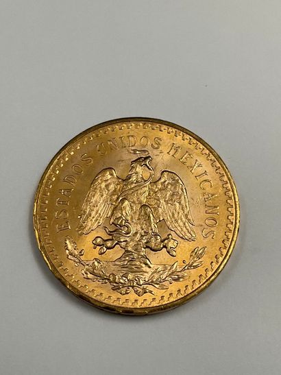 50 pesos en or 1945. Poids : 41,59 gramm...