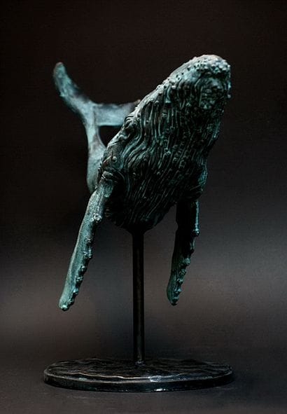 RUCHOS (XXème) - Large modern bronze figure...