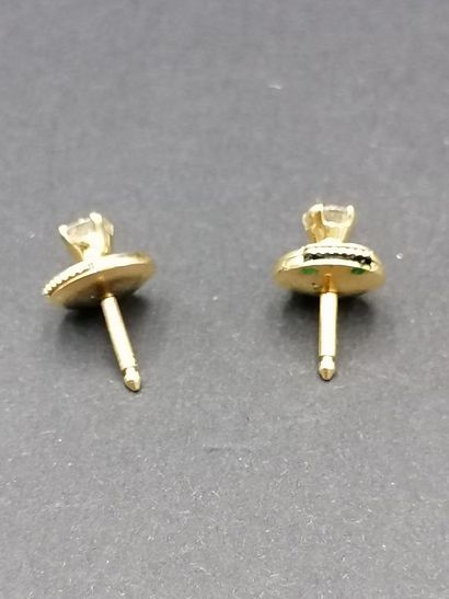Paire de clous d'oreilles en or 750 millièmes...