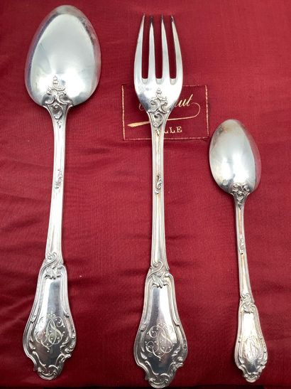 Argent, belle ménagère 36 pièces en argent...