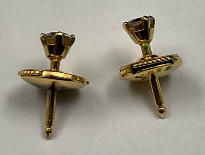 Paire de clous d'oreilles en or 750 millièmes...