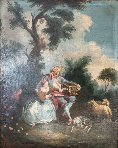 D’après «la cage aux oiseaux» de Lancret....