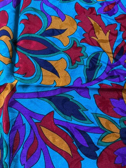 Yves Saint Laurent blue silk square with...